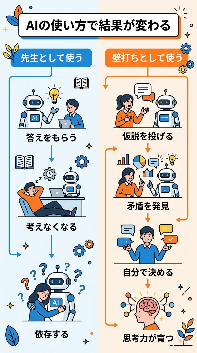 AIの使い方で結果が変わる