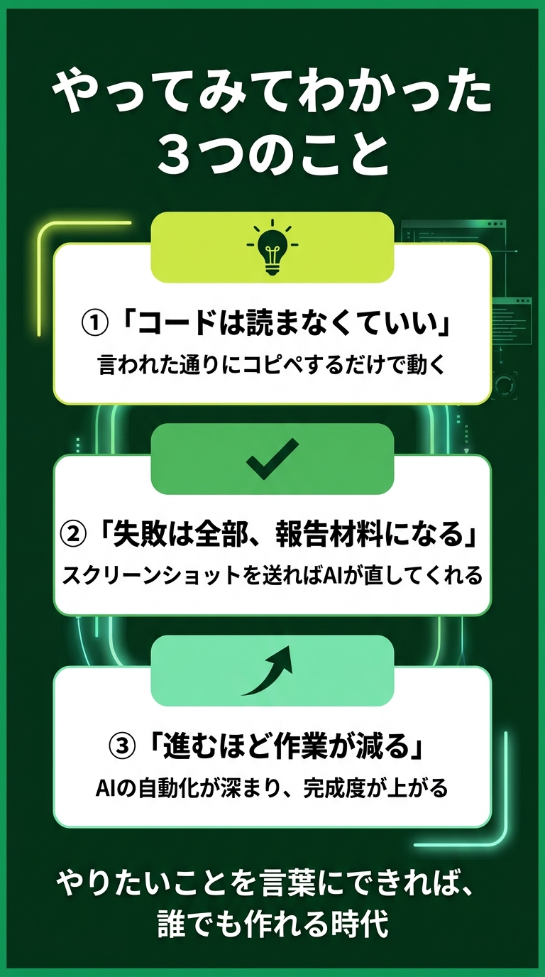 やってみてわかった3つのこと